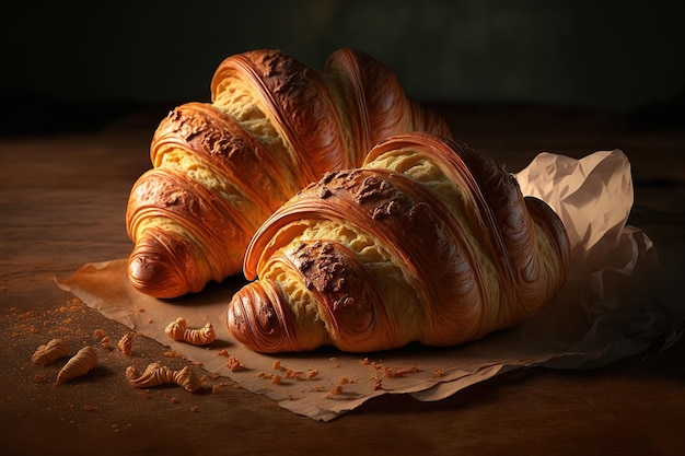 croissants hechos a mano croissants recién horneados