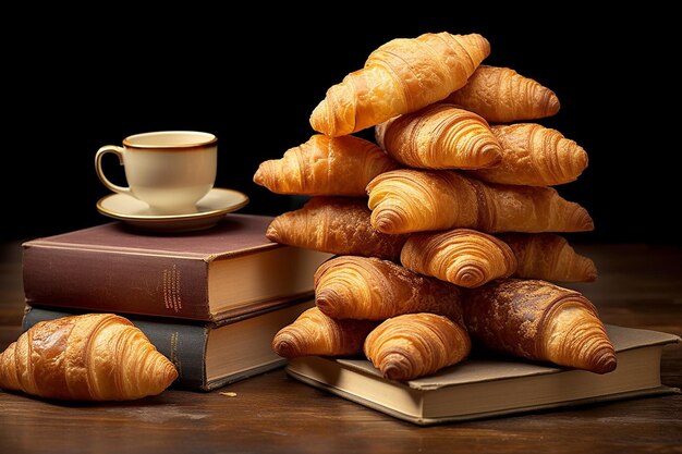 Croissants y un juego de novelas francesas