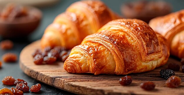 Croissants parisinos franceses recién horneados en un fondo blanco aislado imagen generada por IA