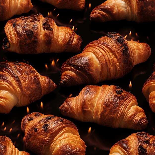 Croissants queimados fotografar imagem sem costura