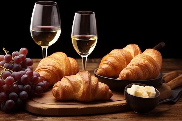 Croissants und Schaumwein zum Brunch