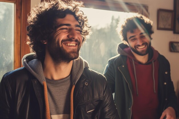 Crónicas alegres sonriendo frente a un espejo