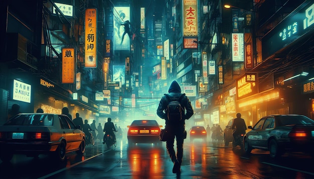 Foto crônicas de neon noir cyberpunk