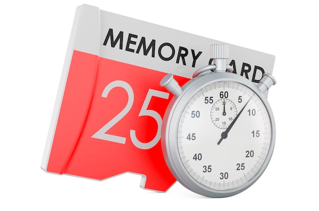 Cronômetro com renderização 3D do cartão de memória