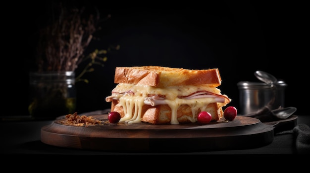 Croque Monsieur ist ein warmes Sandwich mit Schinken und Käse