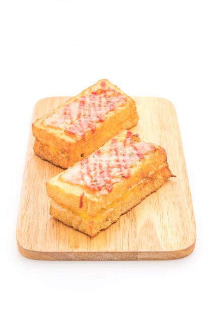 croque monsieur tocino sandwich de huevo con salsa