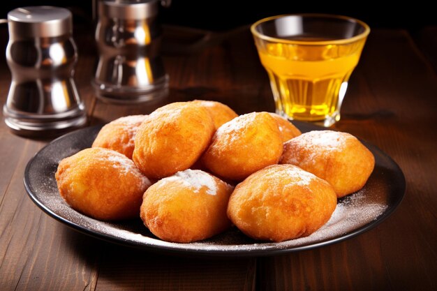 Foto croquetas caseras españolas de jamón sobre fondo rústico de mármol fritas tradicionales y típicas