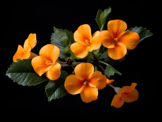 Crossandra Blume im Studio-Hintergrund einzelne Crossandra Blumen Schöne Blume ai generiert