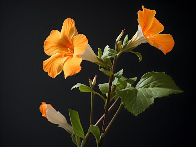 Crossandra Blume im Studio-Hintergrund einzelne Crossandra Blumen Schöne Blume ai generiert