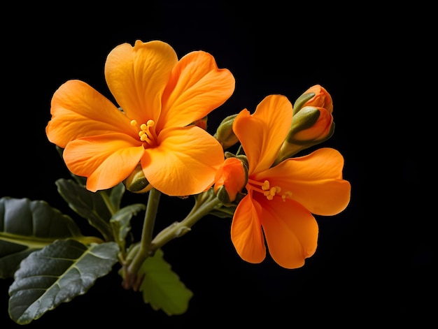 Crossandra Blume im Studio-Hintergrund einzelne Crossandra Blumen Schöne Blume ai generiert