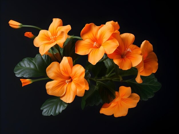 Crossandra Blume im Studio-Hintergrund einzelne Crossandra Blumen Schöne Blume ai generiert