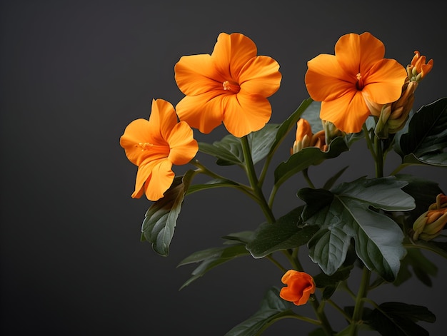 Crossandra Blume im Studio-Hintergrund einzelne Crossandra Blumen Schöne Blume ai generiert