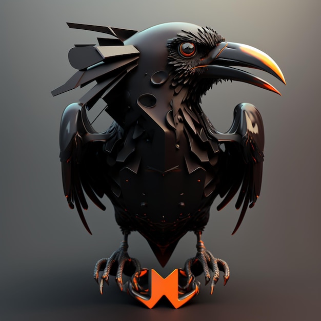 Foto crow 3d generative ai