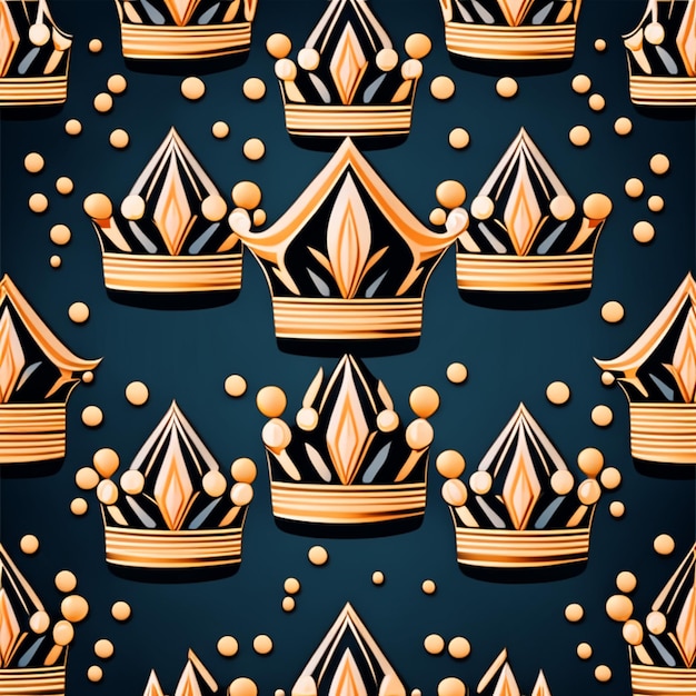 Crown-Vektor-Illustration oder Crowns-Muster-Doodle-Vektor-Illustration