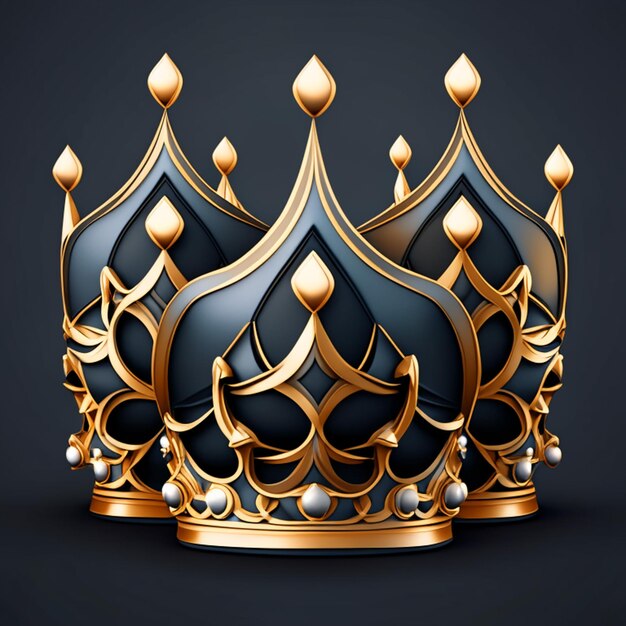 Foto crown-vektor-illustration oder crowns-muster-doodle-vektor-illustration