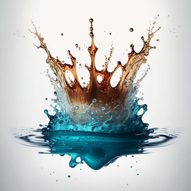 Crown water Liquid splash transparente Ai generative