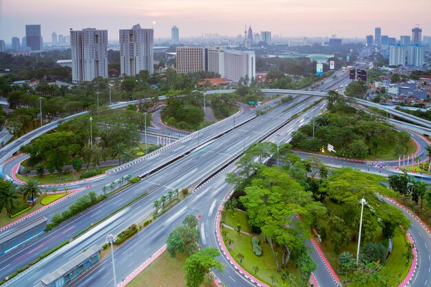 Foto el cruce de carreteras de semanggi en el centro comercial