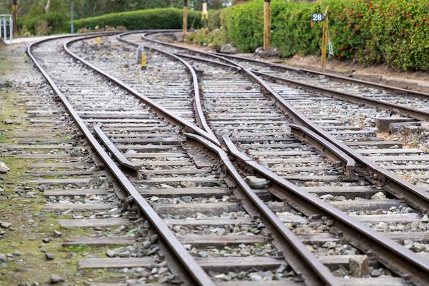 Cruce de ferrocarril. enfoque selectivo