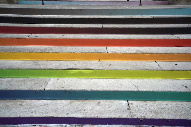 Cruce peatonal de la bandera del arco iris