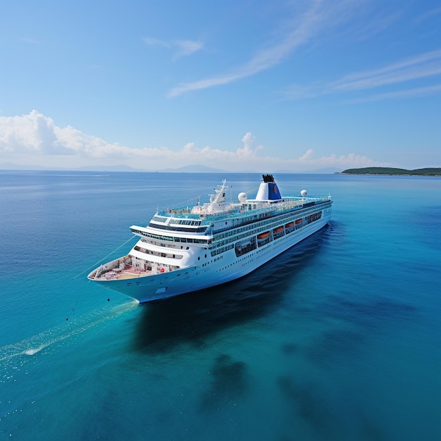 El crucero está entre el mar con IA generada