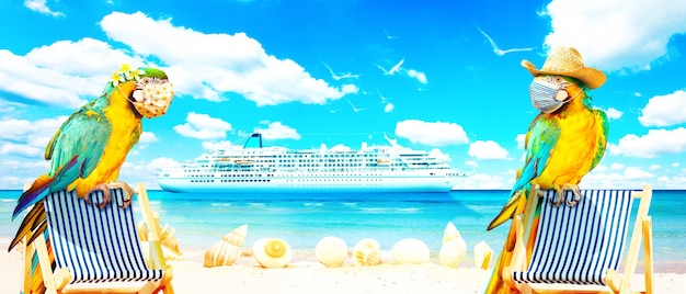 Foto crucero en la playa soleada