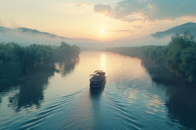 Cruceros tranquilos por el río a través de paisajes pintorescos