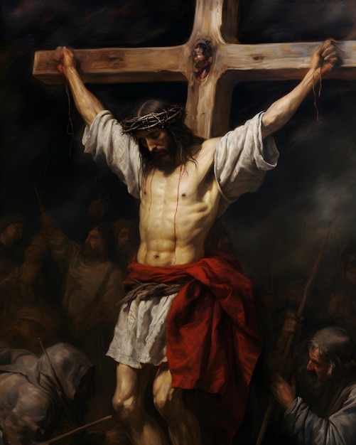 Crucificação de jesus cristo na cruz