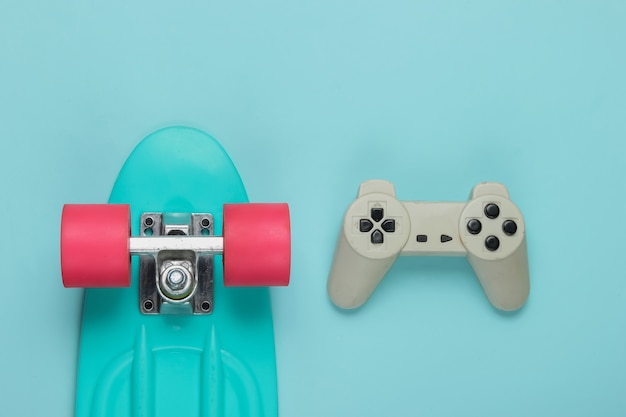 Cruiser Board, Gamepad auf Blau