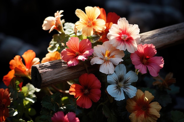 Cruz adornada por flores no Jardim Sereno generativo IA