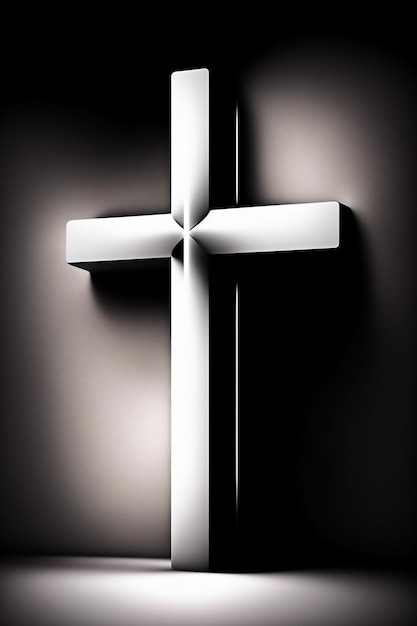 Una cruz blanca está sobre un fondo negro con la palabra jesús en ella