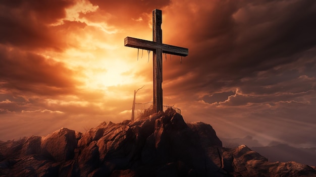 cruz cristã sinal da religião cristã conceitos religiosos símbolo do céu e da ressurreição