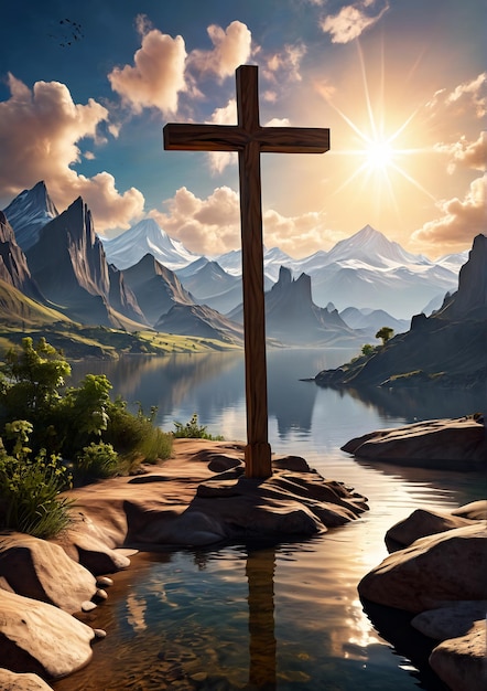 cruz cristiana símbolo del cristianismo bautismo y renacimiento