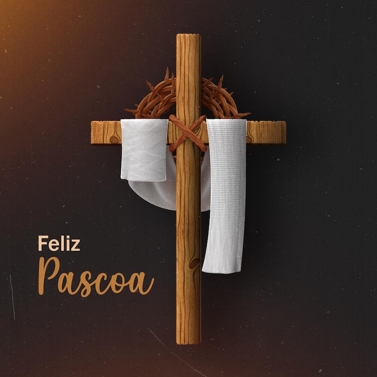 Foto cruz de páscoa
