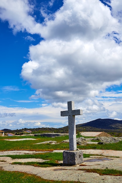 Cruz de pedra de peregrino Nava de Bejar em Salamanca