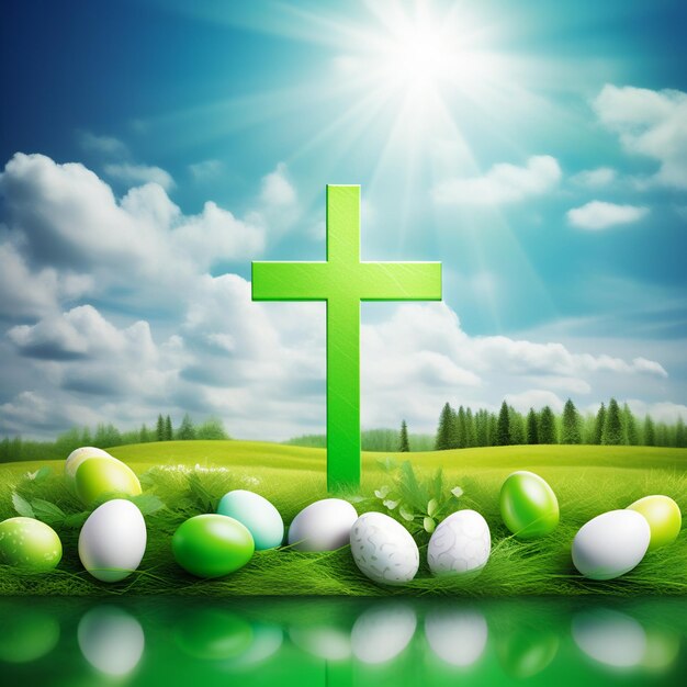 Cruz de Pascua, feliz fondo de Pascua