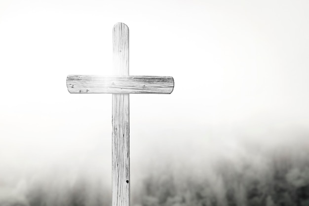 Una cruz de Pascua en el fondo de la naturaleza