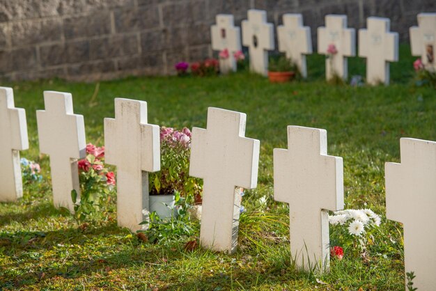 Cruzes no cemitério abandonado