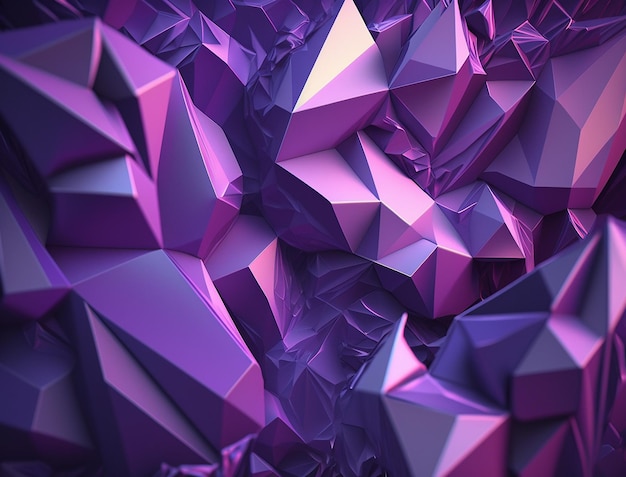 Crystal Dreamscape Uma impressionante textura 3D facetada violeta e azul cristalizada pela tecnologia AI