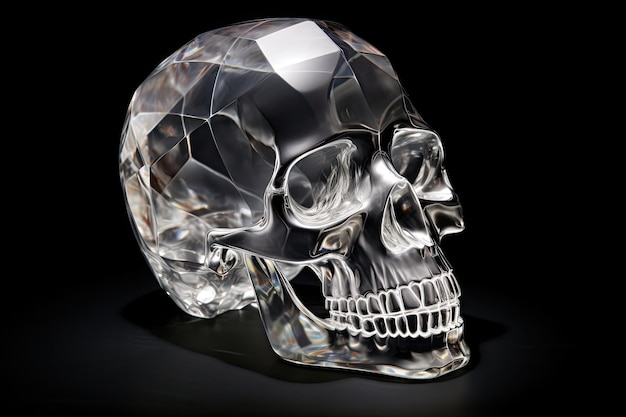 Crystal Skull Maya-Zivilisation auf schwarzem Hintergrund