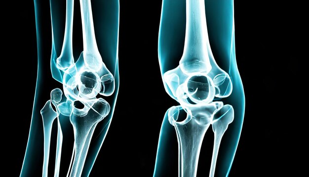 CT Scan Insights 3D-Rendering der Kniegelenk-Generative KI