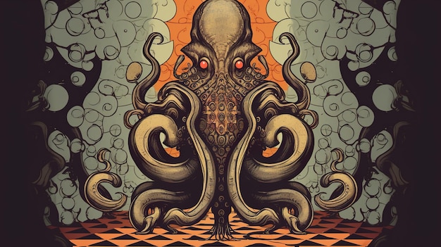 Cthulhu jogando xadrez imagem ai generativa