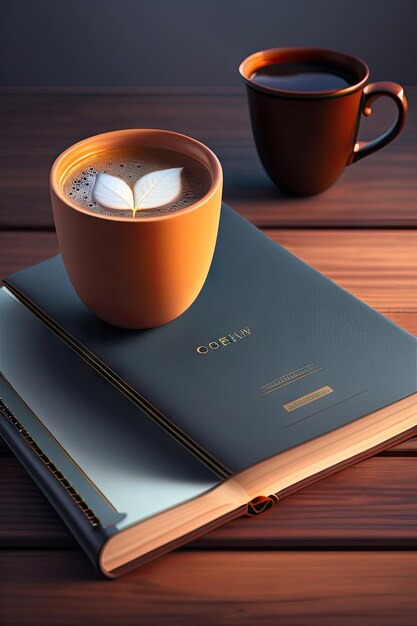 Cuaderno abierto y café Inspiración para escribir en invierno