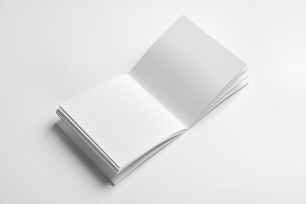Cuaderno abierto sobre fondo blanco Mockup para diseño