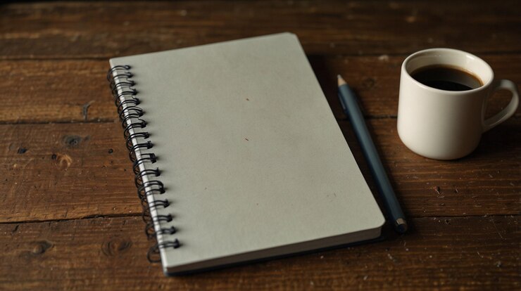 un cuaderno con un bolígrafo a su lado