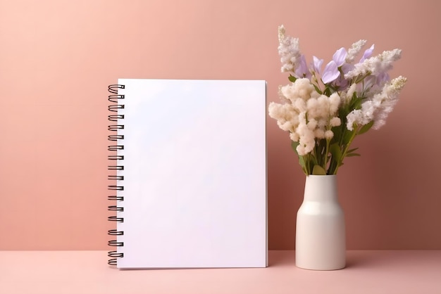 Un cuaderno con un cuaderno en espiral en él.