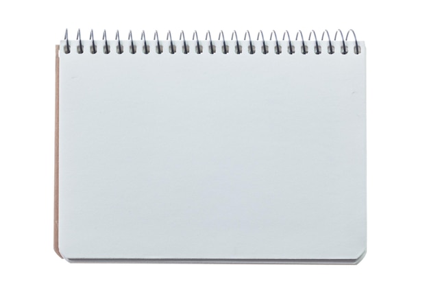 Cuaderno de espiral de oficina aislado en blanco