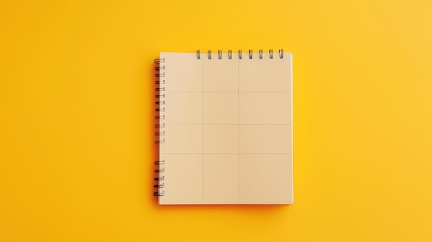 Cuaderno con fondo amarillo de fecha imagen generada por IA