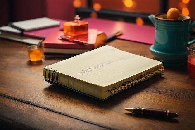 Cuaderno con lista de tareas pendientes en el escritorio