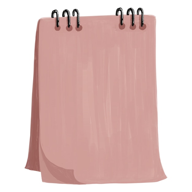 Cuaderno de notas rosa pegatina png papelería garabateo fondo transparente