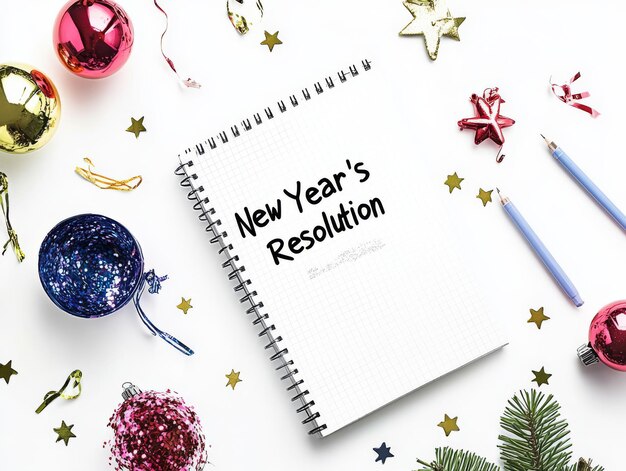 Cuaderno de resoluciones de año nuevo